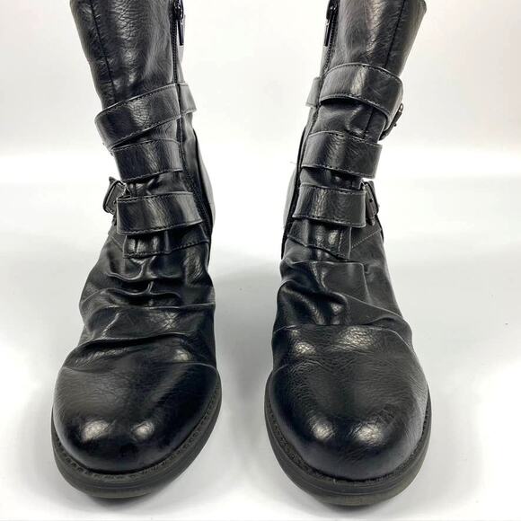 Womens Natural Soul Naturalizer Carma Block Heel Strappy Ankle Boot Black 9.5 - Picture 2 of 9